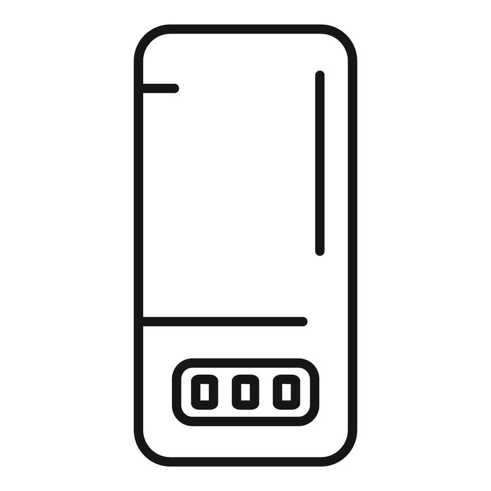 Simplified black and white line icon representing a modern smartphone design vector