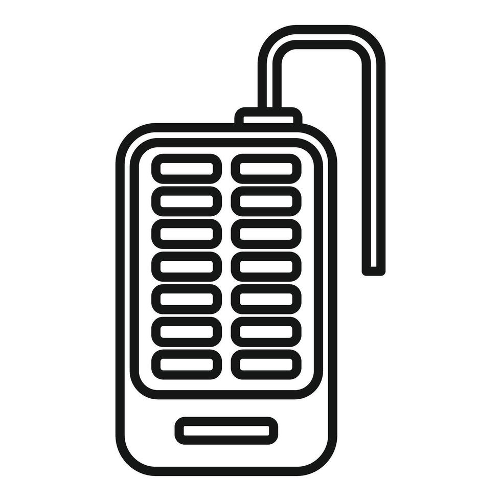 Black and white line art of a portable radio vector