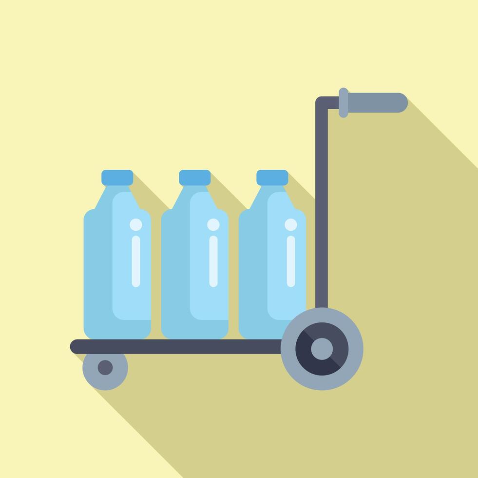 Water delivery concept with bottles on handcart vector