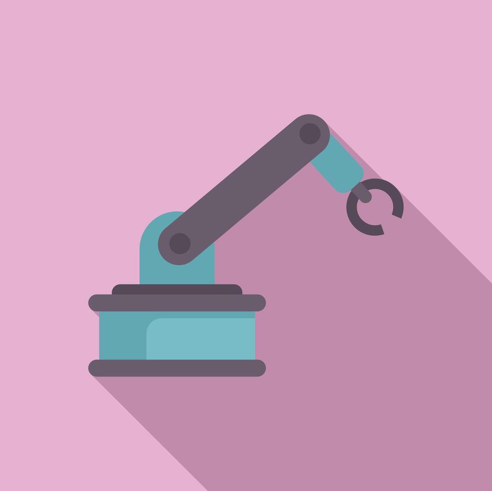 Flat design of industrial robotic arm vector