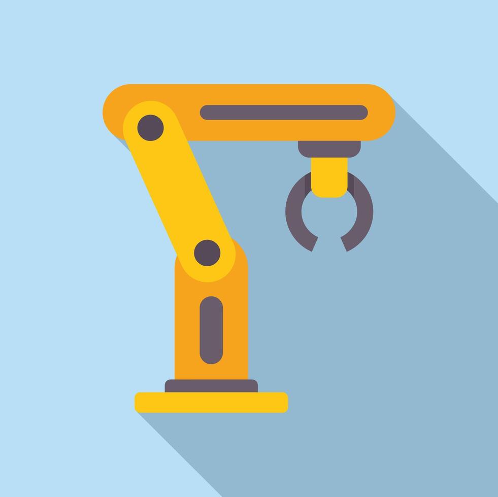 Flat design industrial robotic arm icon vector