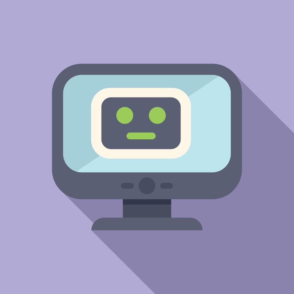 Friendly robot avatar on computer screen vector
