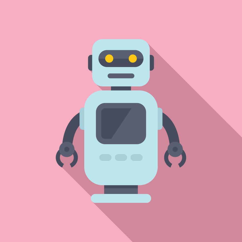 Cute cartoon robot on pink background vector
