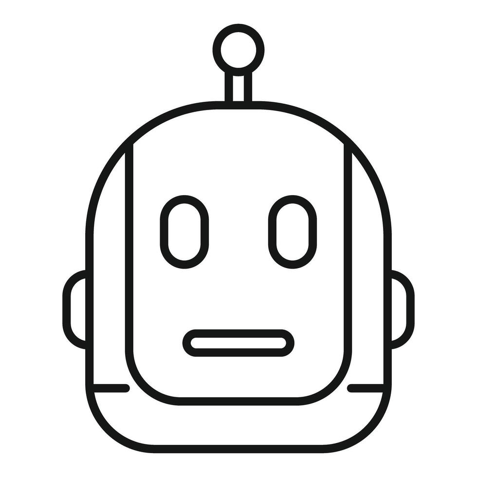Cartoon robot face line art vector