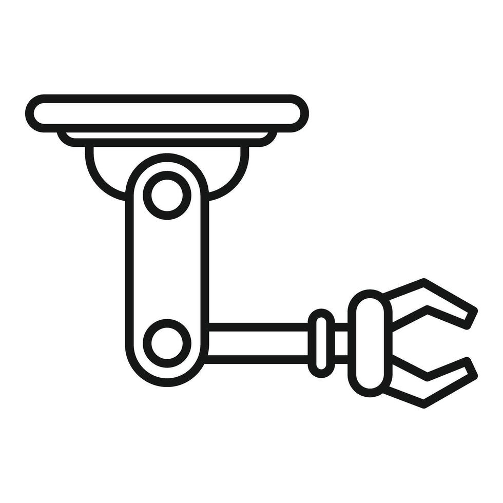 Line art illustration of a mechanical robotic arm, a symbol of automation and technology vector