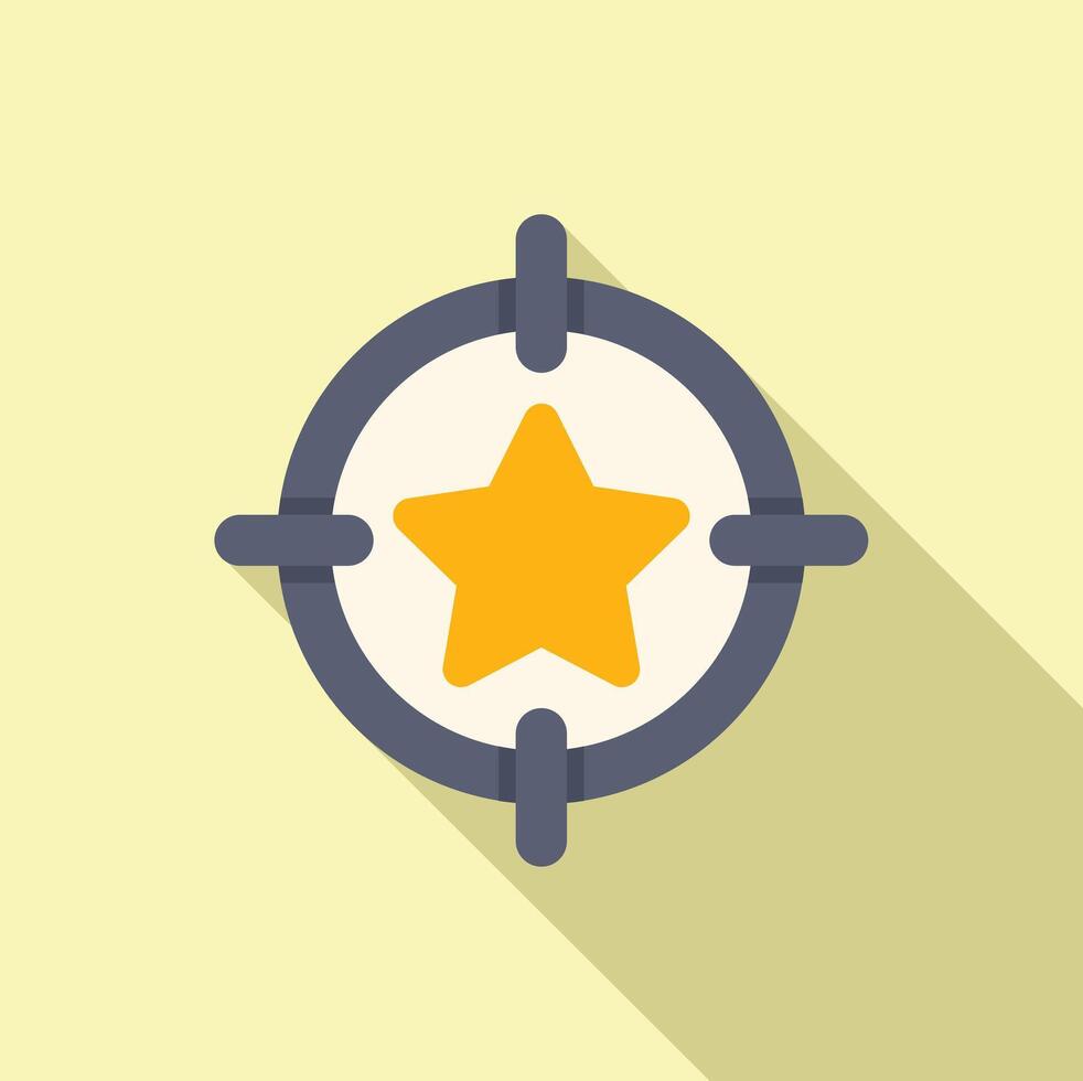 Flat design icon with star target vector