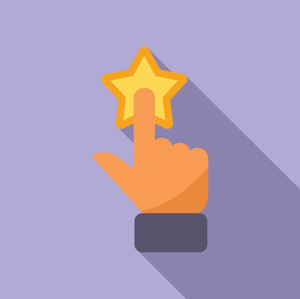 Clicking on star icon flat design illustration vector