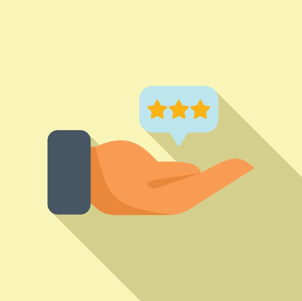 Hand presenting five star rating concept illustration vector
