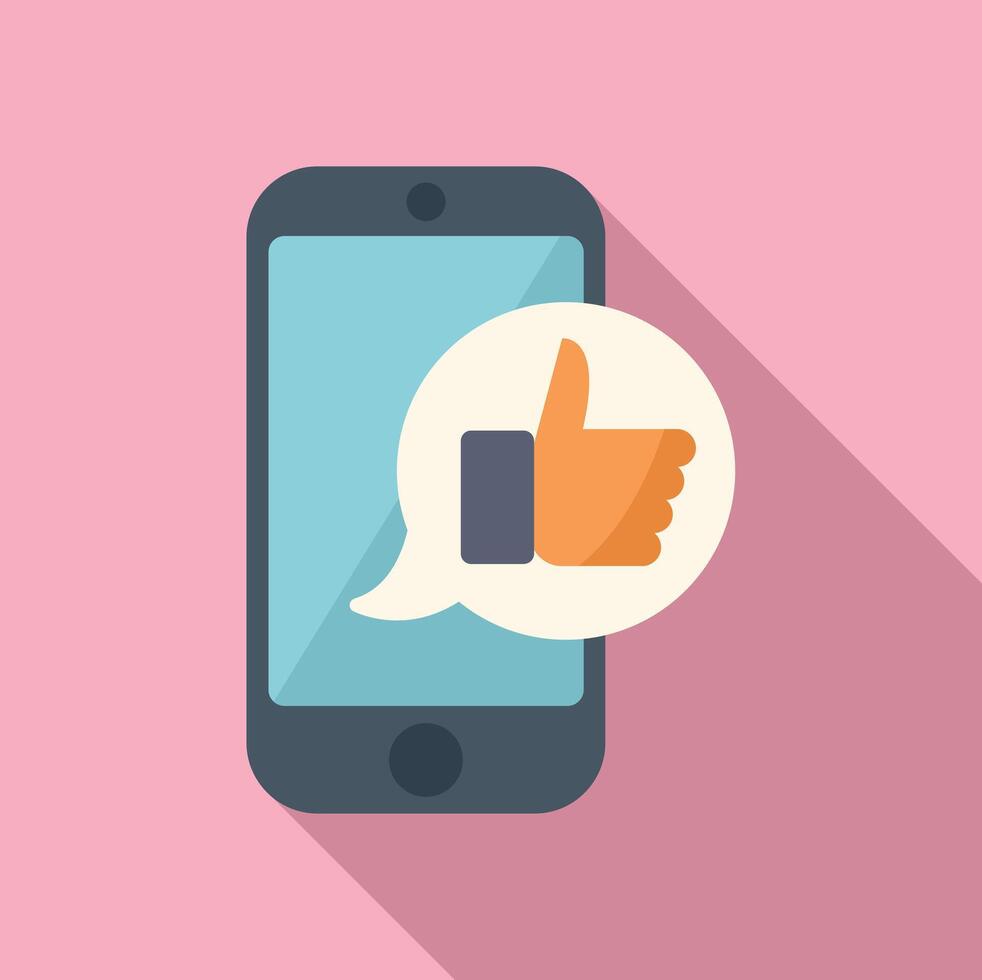 Smartphone with thumbs up notification icon vector