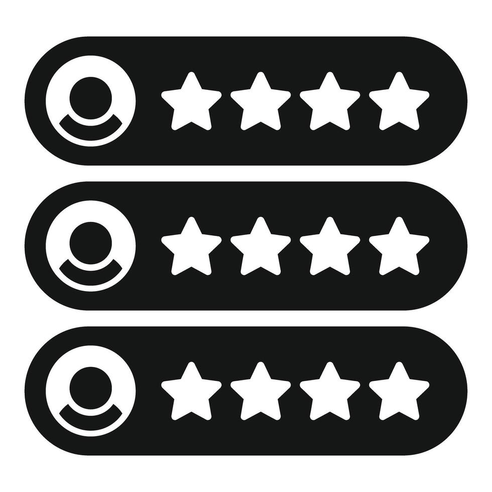 Customer satisfaction rating with five stars vector