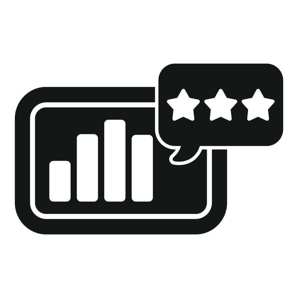 Customer satisfaction rating icon with stars and chart vector
