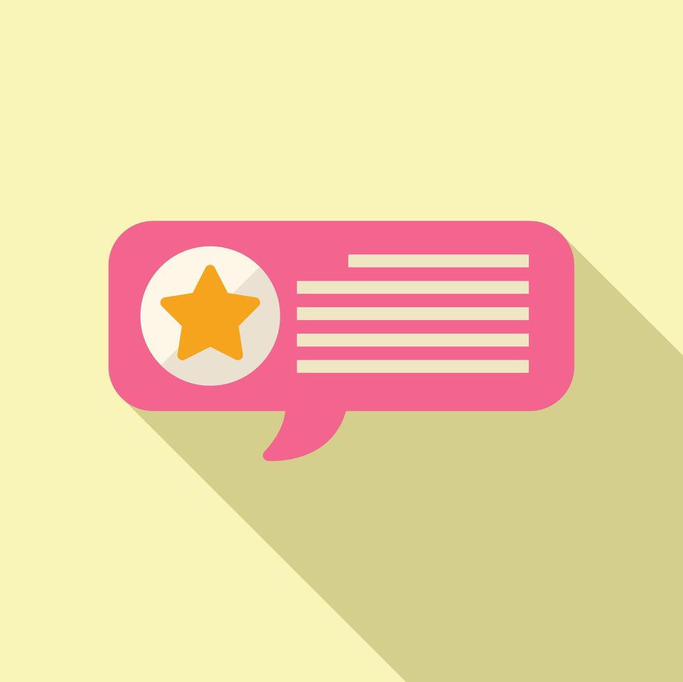 Chat bubble with star icon on pastel background vector