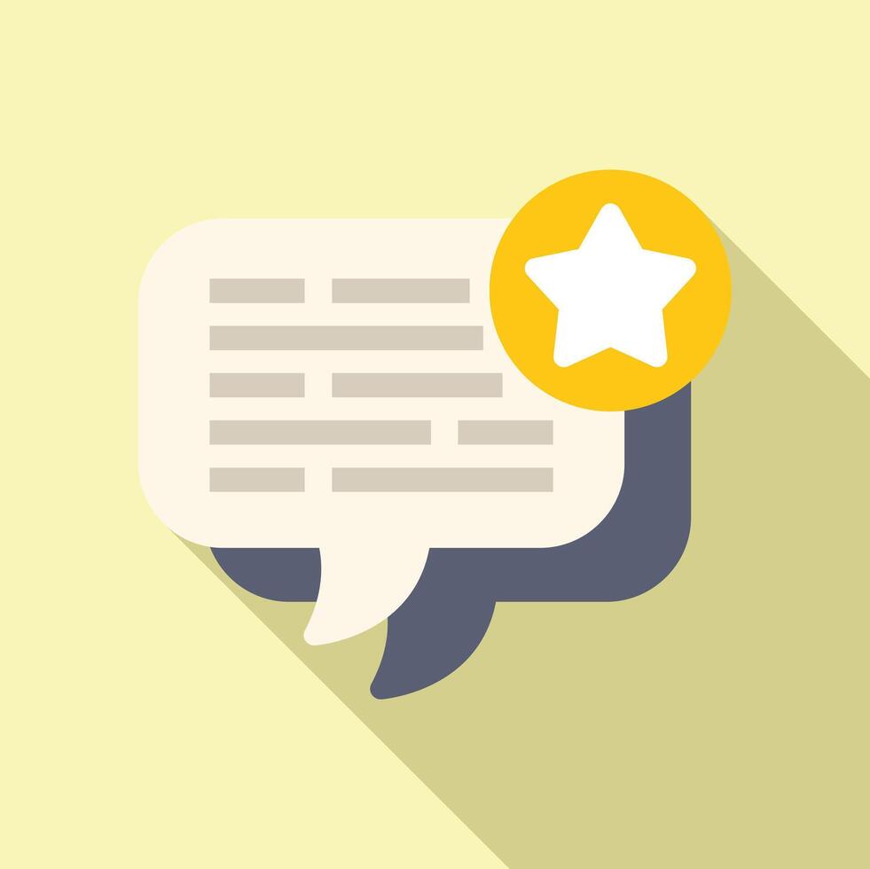 Flat design chat bubble with star icon vector