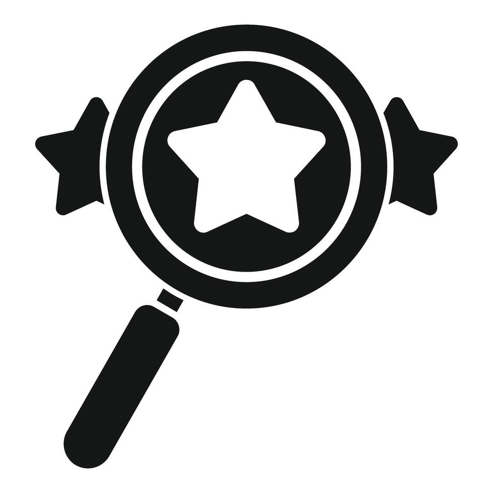 Magnifying glass with stars icon vector