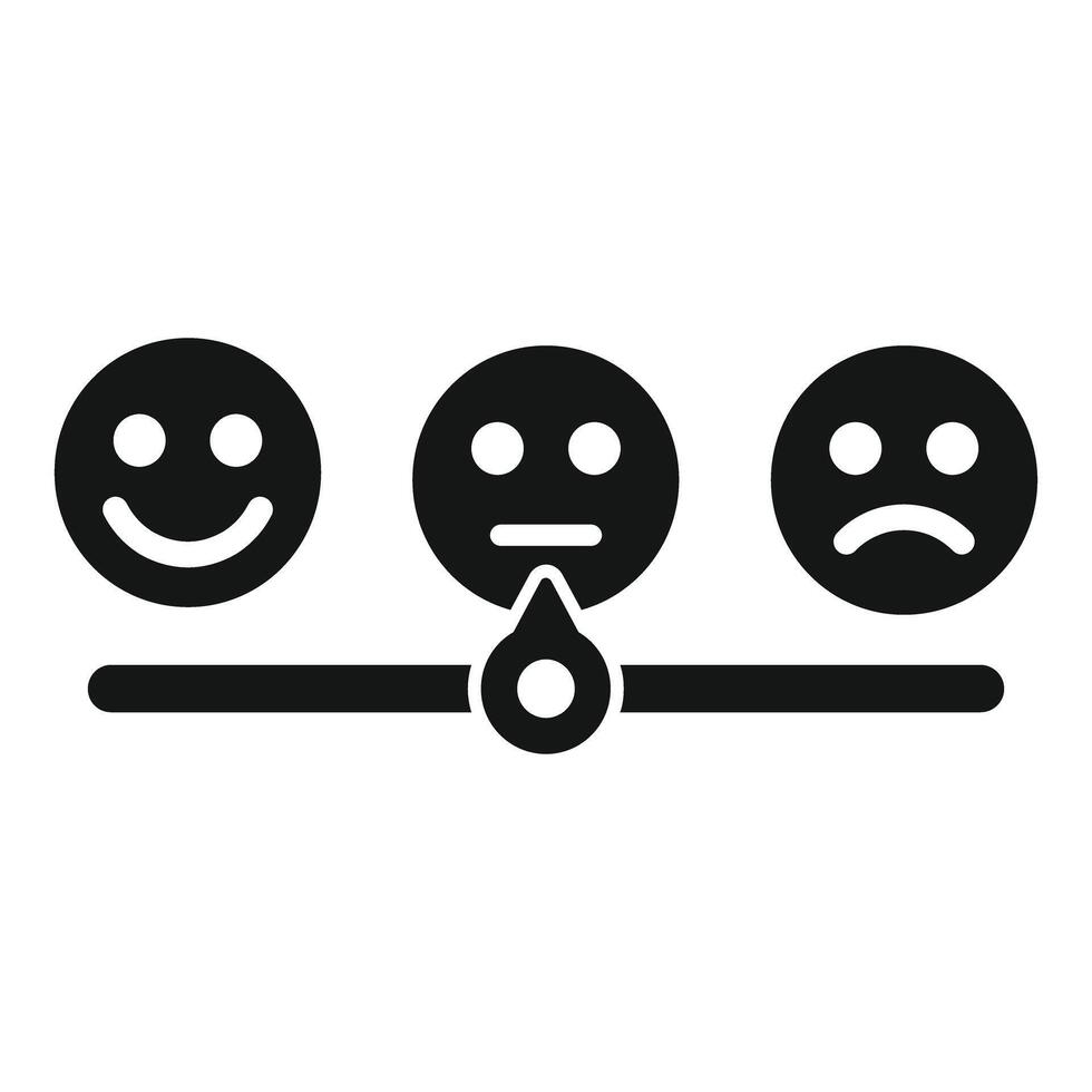 Simplified black and white icons representing different levels of customer satisfaction vector