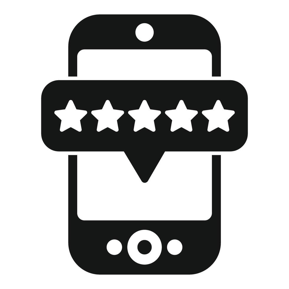 Mobile app rating concept with five stars vector