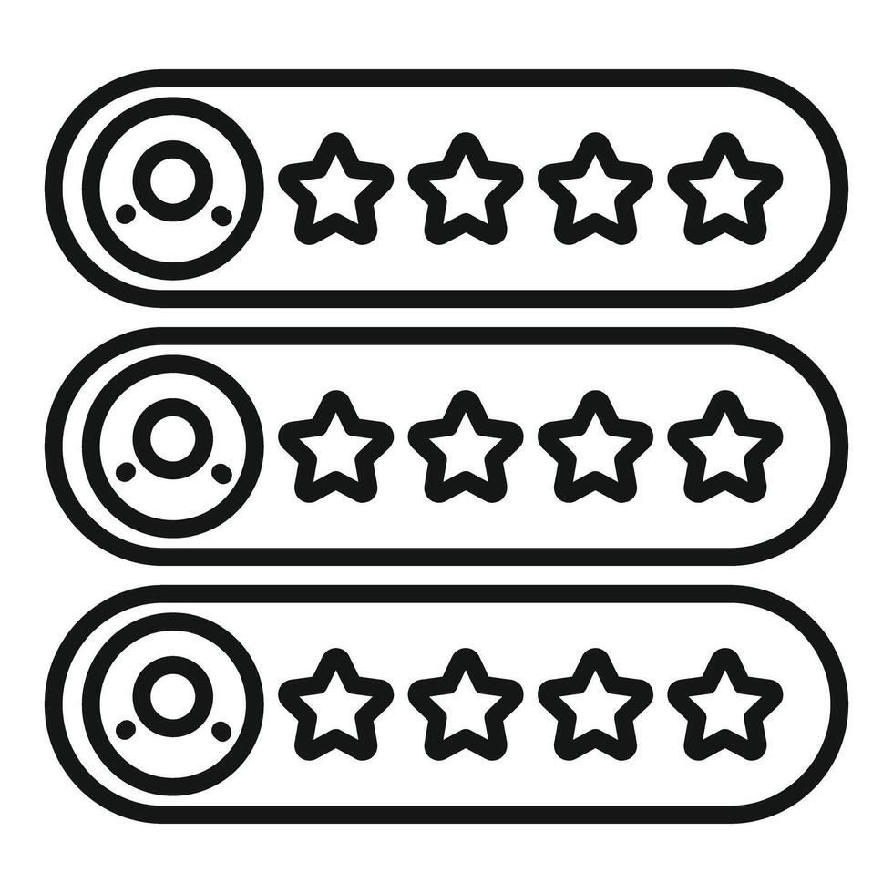 Customer review rating icons with stars vector