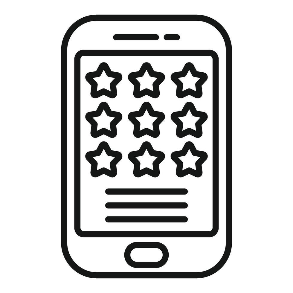 Mobile phone customer review rating icon vector