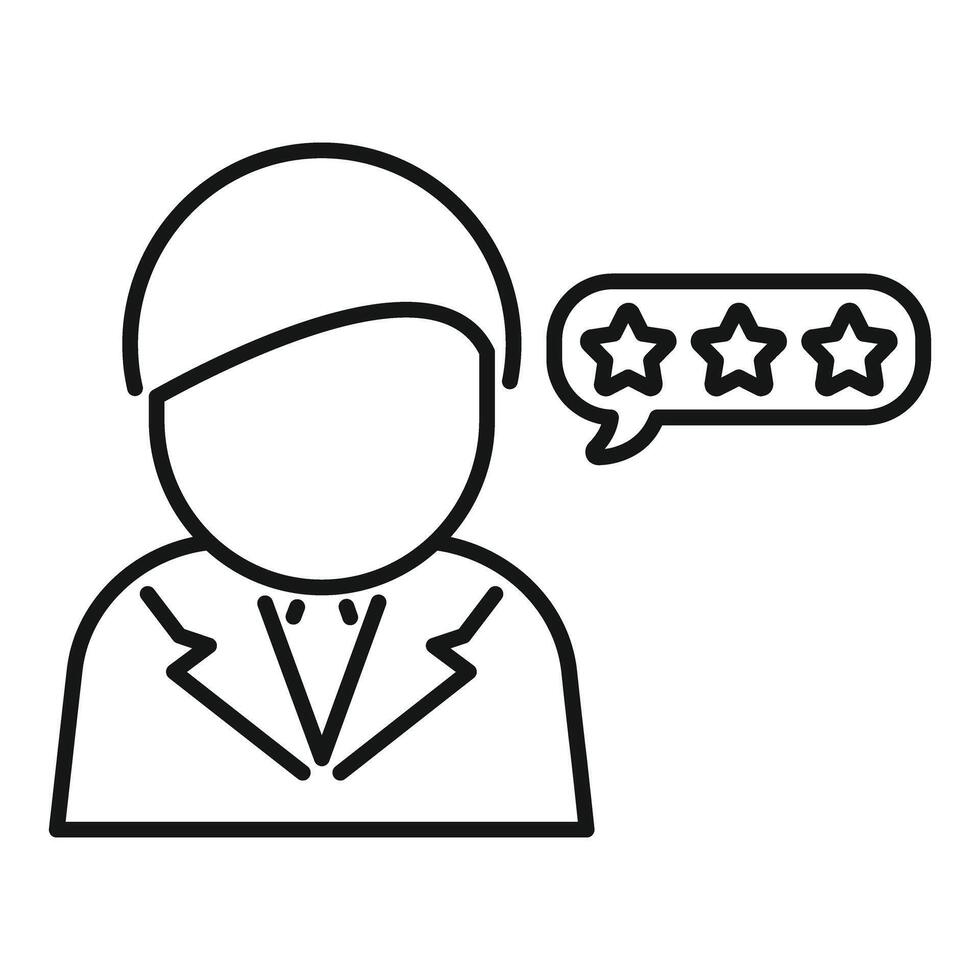 Customer feedback icon with star rating vector