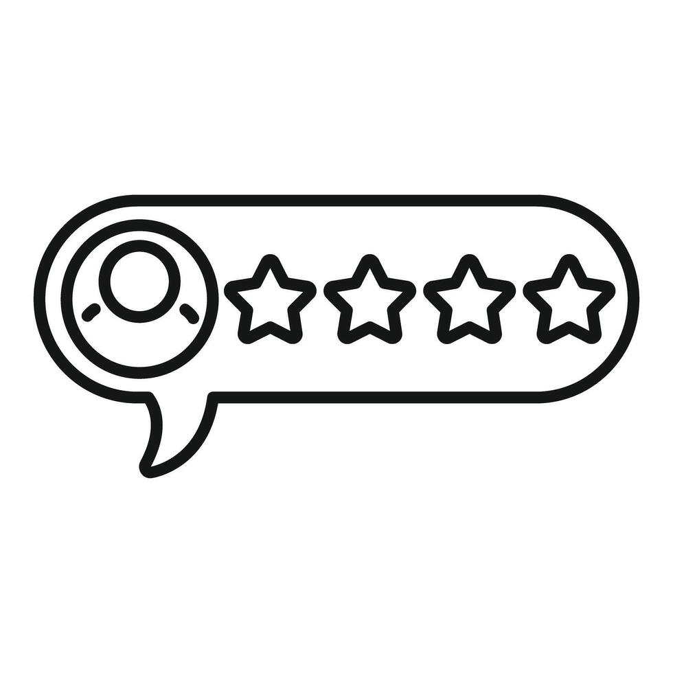 Five star rating speech bubble icon vector