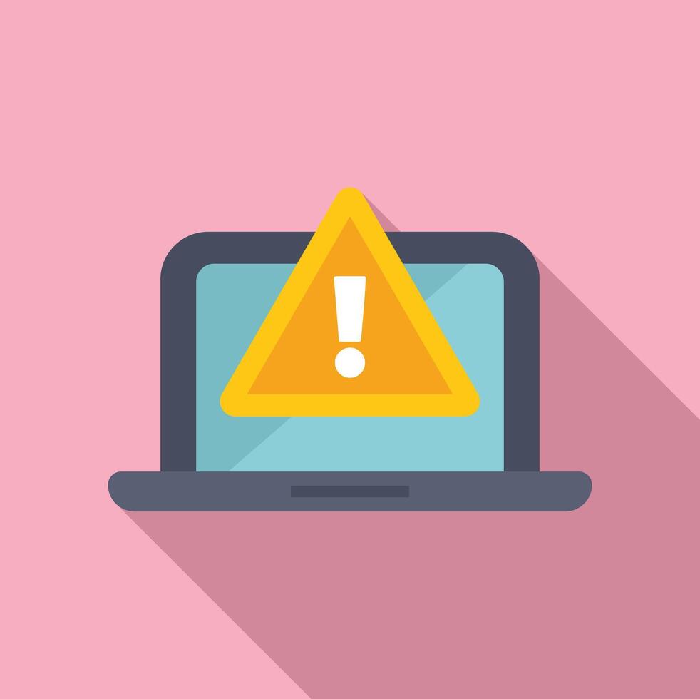 Laptop with warning sign concept illustration vector