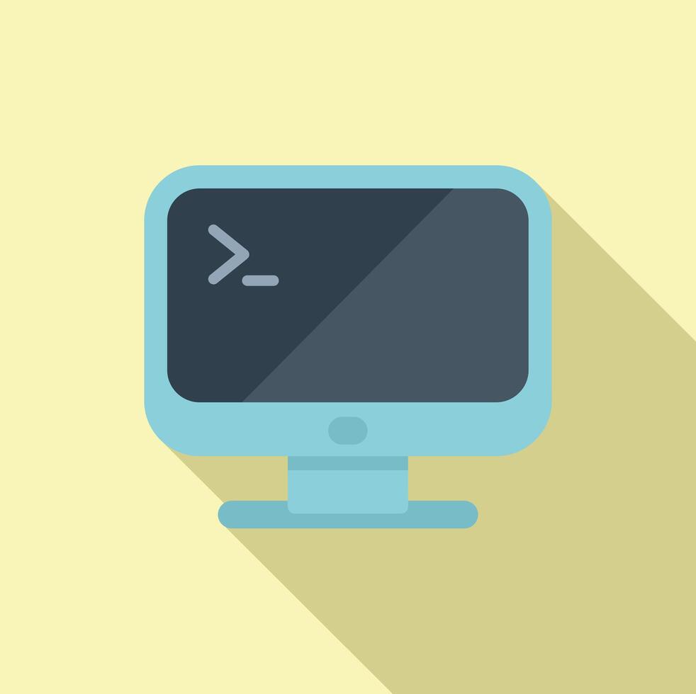 Flat design illustration of a computer monitor vector