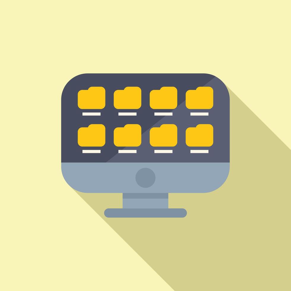 Flat design computer desktop icon vector