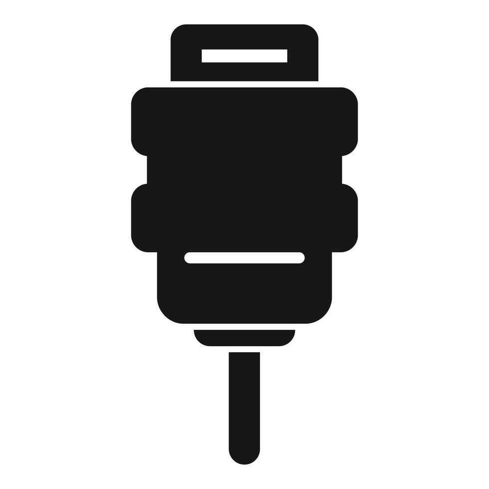 Black silhouette of a microphone icon vector