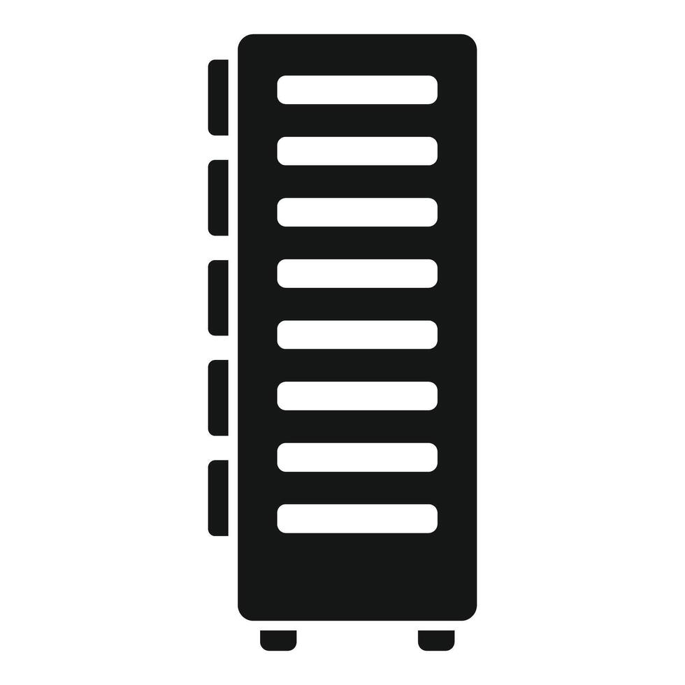 Black silhouette icon of a server rack vector