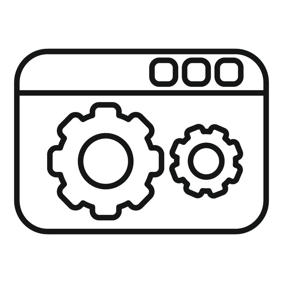 Outlined icon of website settings gears vector