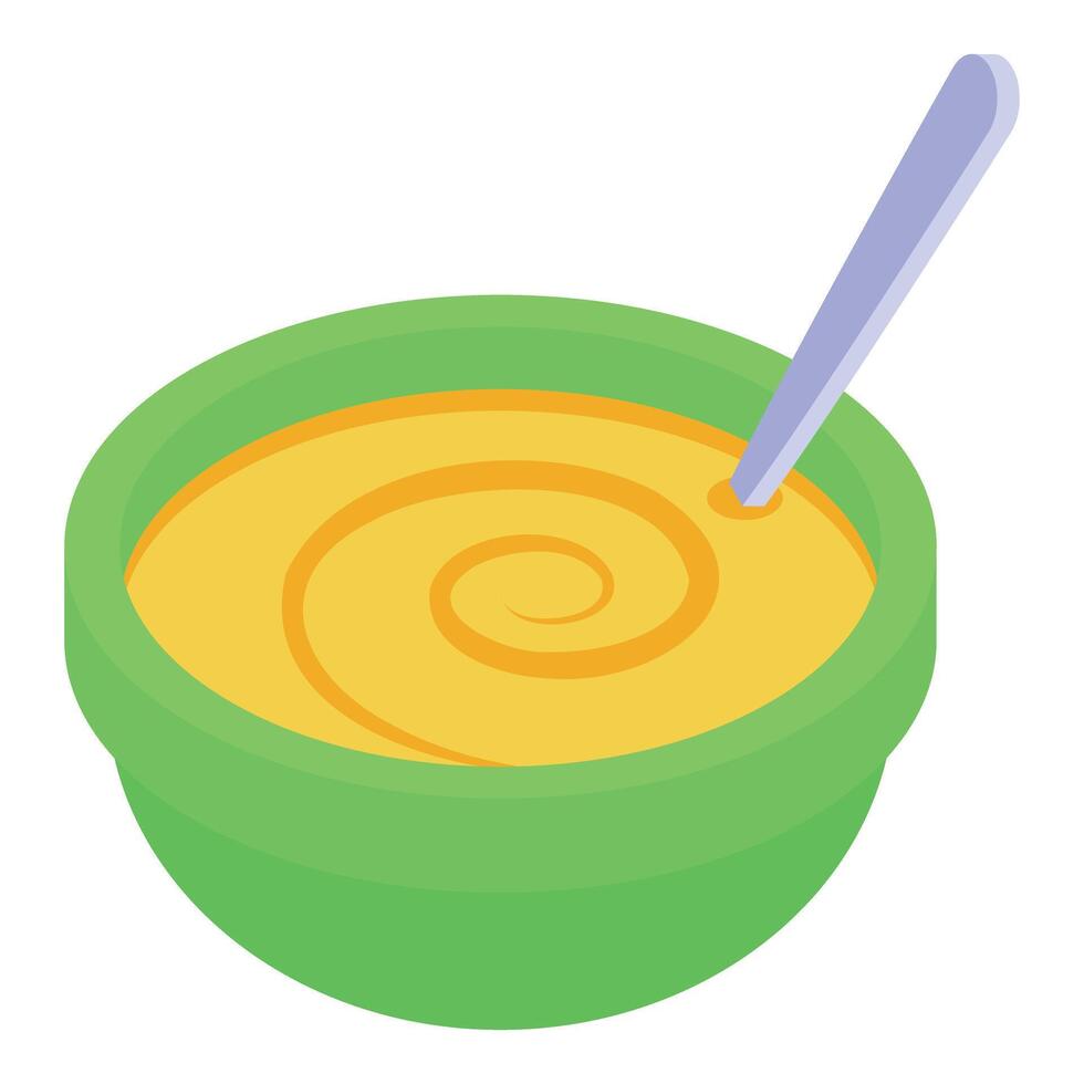 Cartoon cream soup bowl illustration vector
