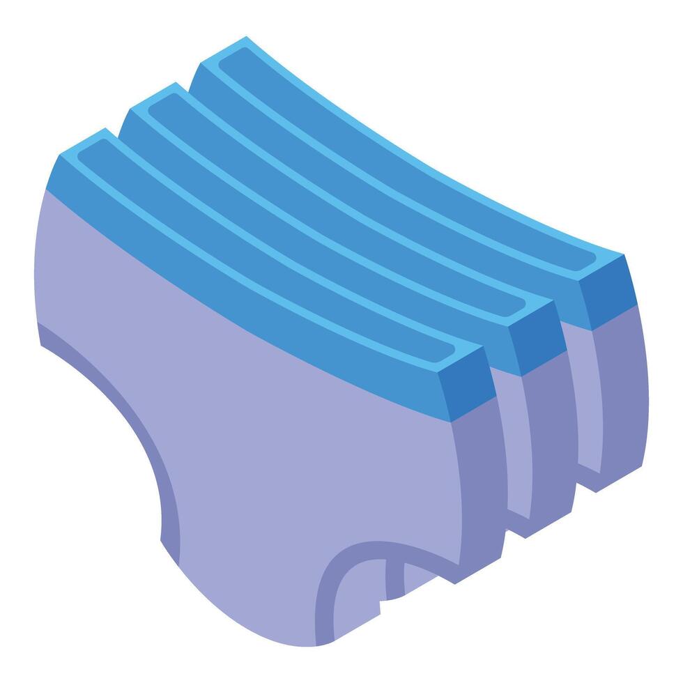 illustration of baby diapers in isometric view with a soft purple shade vector