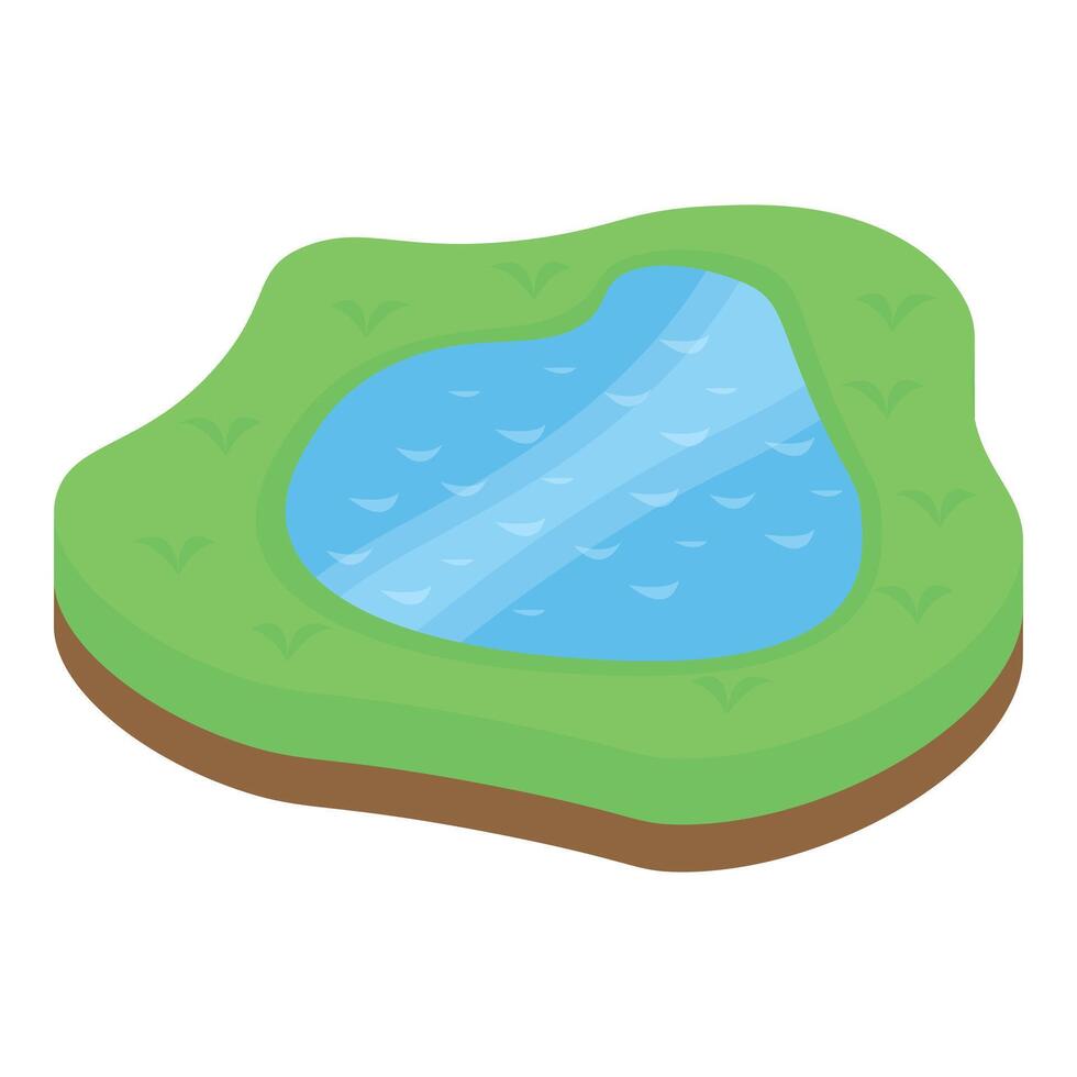 Cartoon illustration of a scenic pond vector