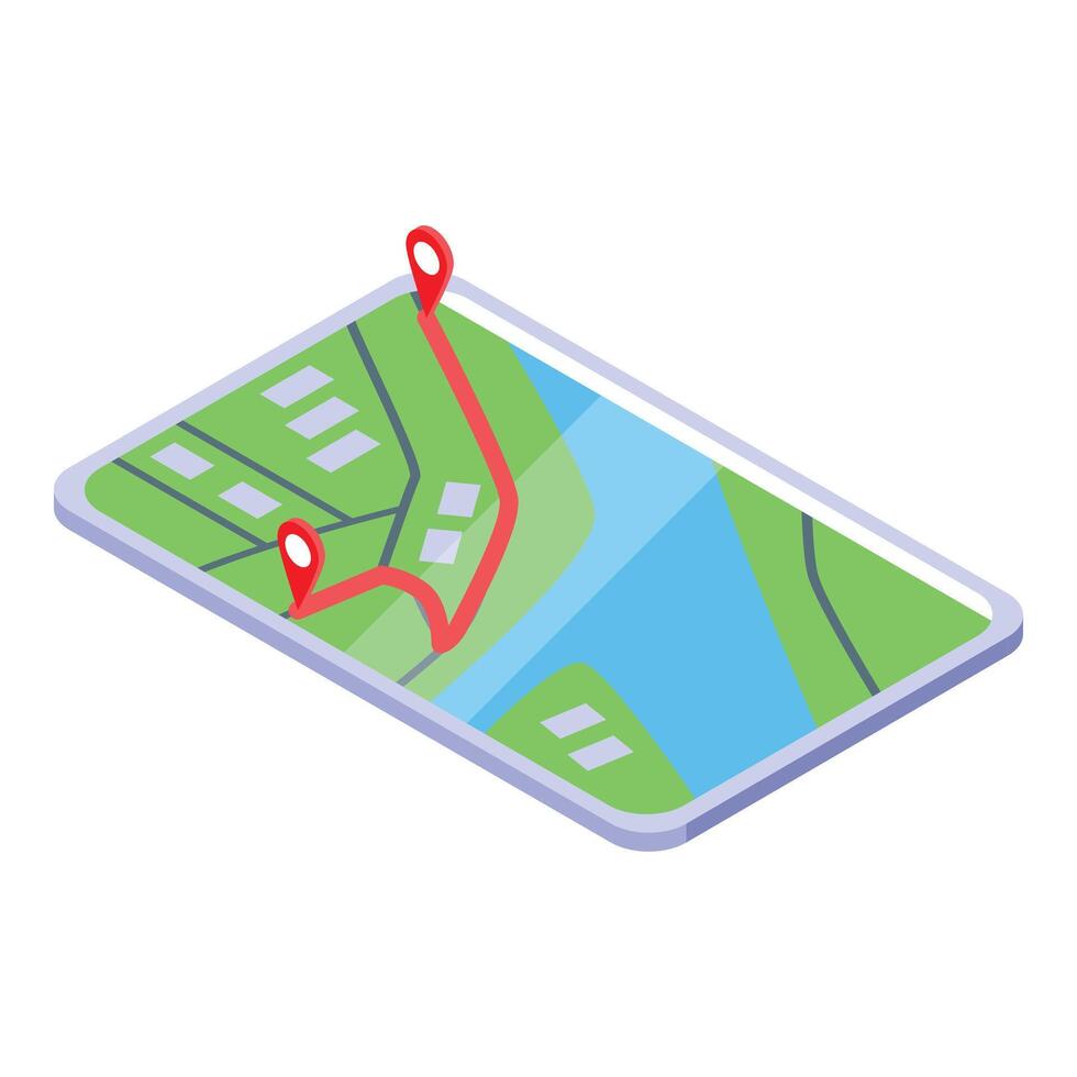 Digital map navigation on smartphone illustration vector