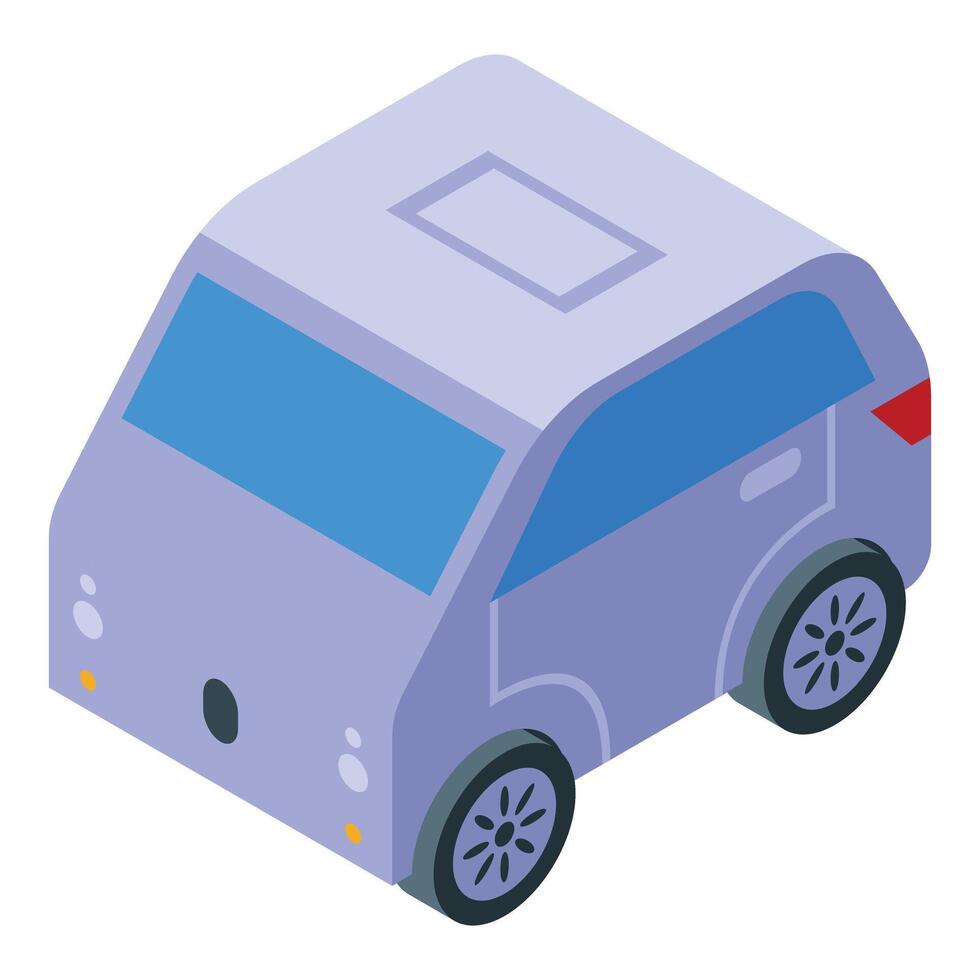 Brightly colored isometric illustration of a modern electric vehicle on a white background vector