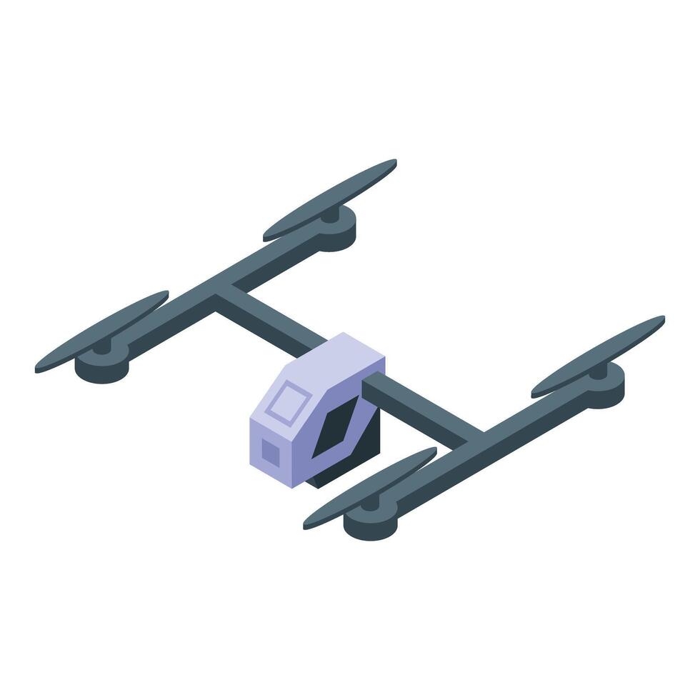 Isometric drone with camera illustration vector