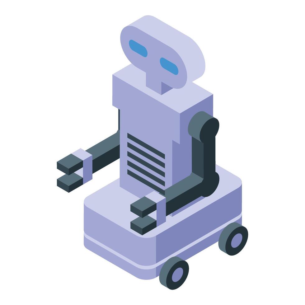 Isometric illustration of modern robot on wheels vector