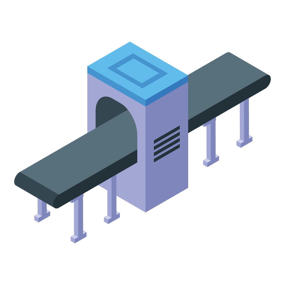 Isometric illustration of public transport turnstile gate vector