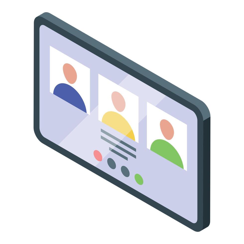 Isometric digital gallery application icon vector