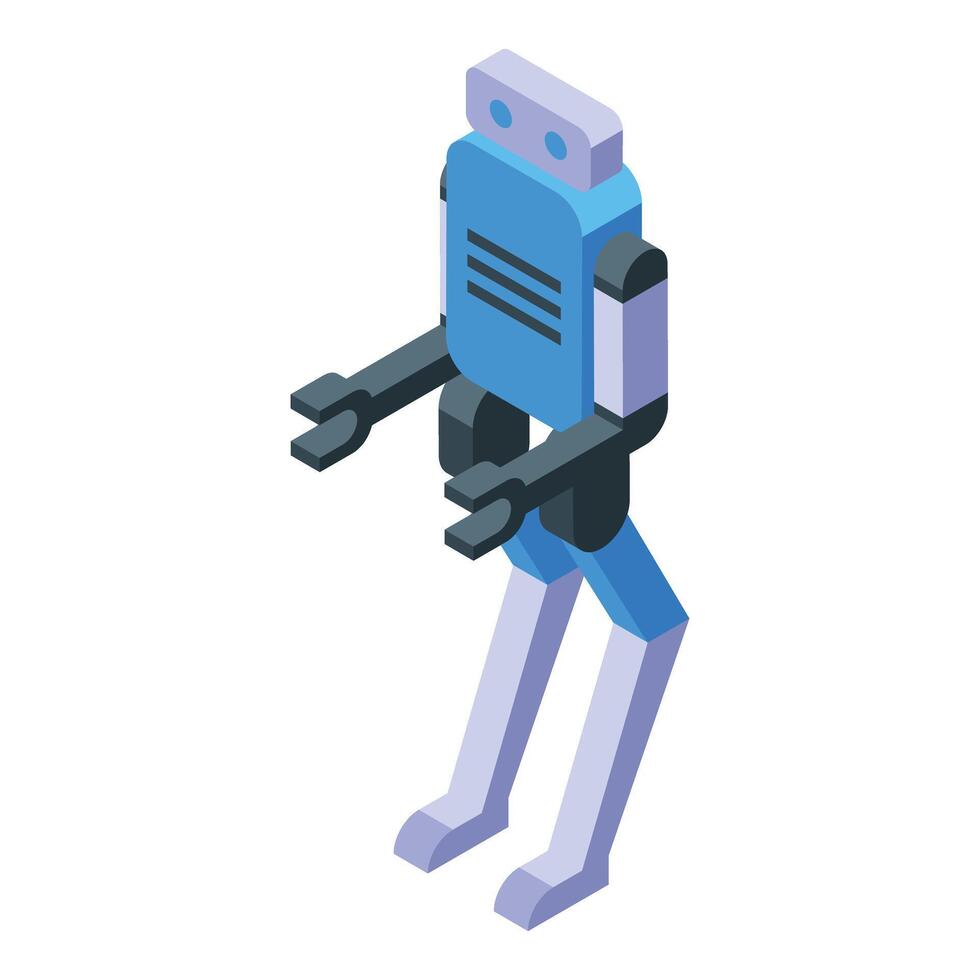 3d isometric illustration of a modern, stylized robot standing in a neutral pose vector