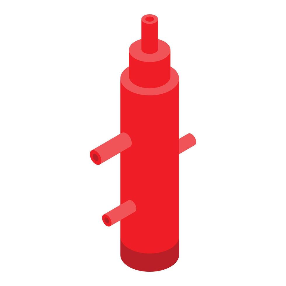 Isometric red fire extinguisher illustration vector
