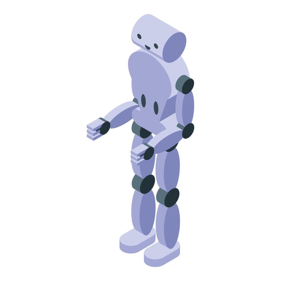 Isometric illustration of humanoid robot vector