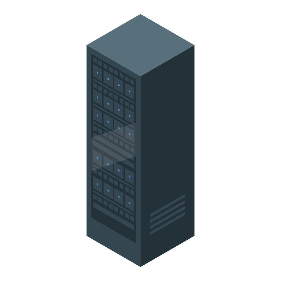 graphic of an isometric server rack suitable for tech and data concepts vector