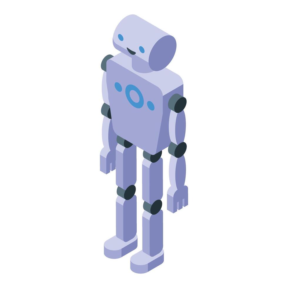 Isometric illustration of modern humanoid robot vector