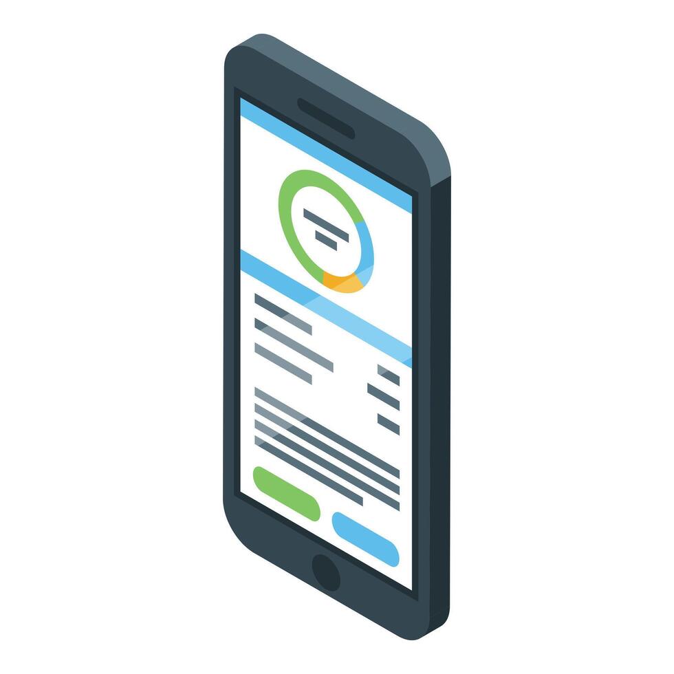Isometric smartphone with chat interface vector
