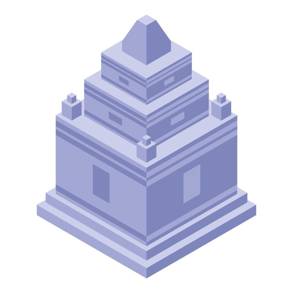 Isometric illustration of a purple 3d temple vector