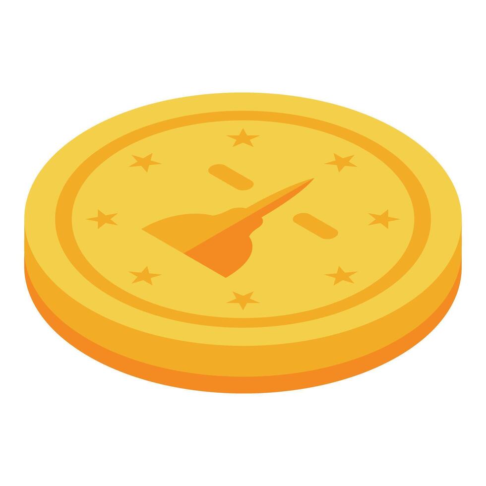 Golden coin illustration with star details vector