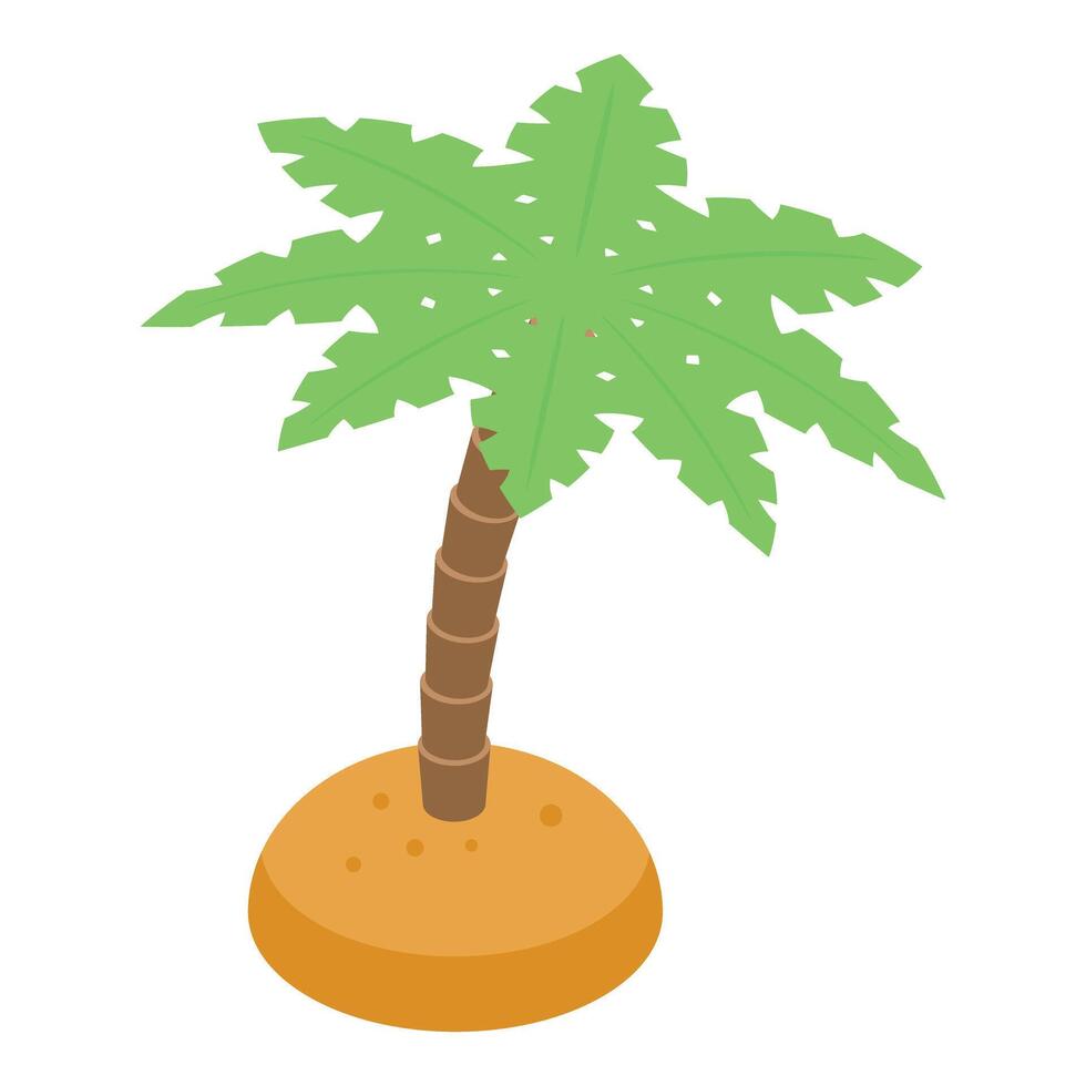 Tropical palm tree on a sandy island illustration vector