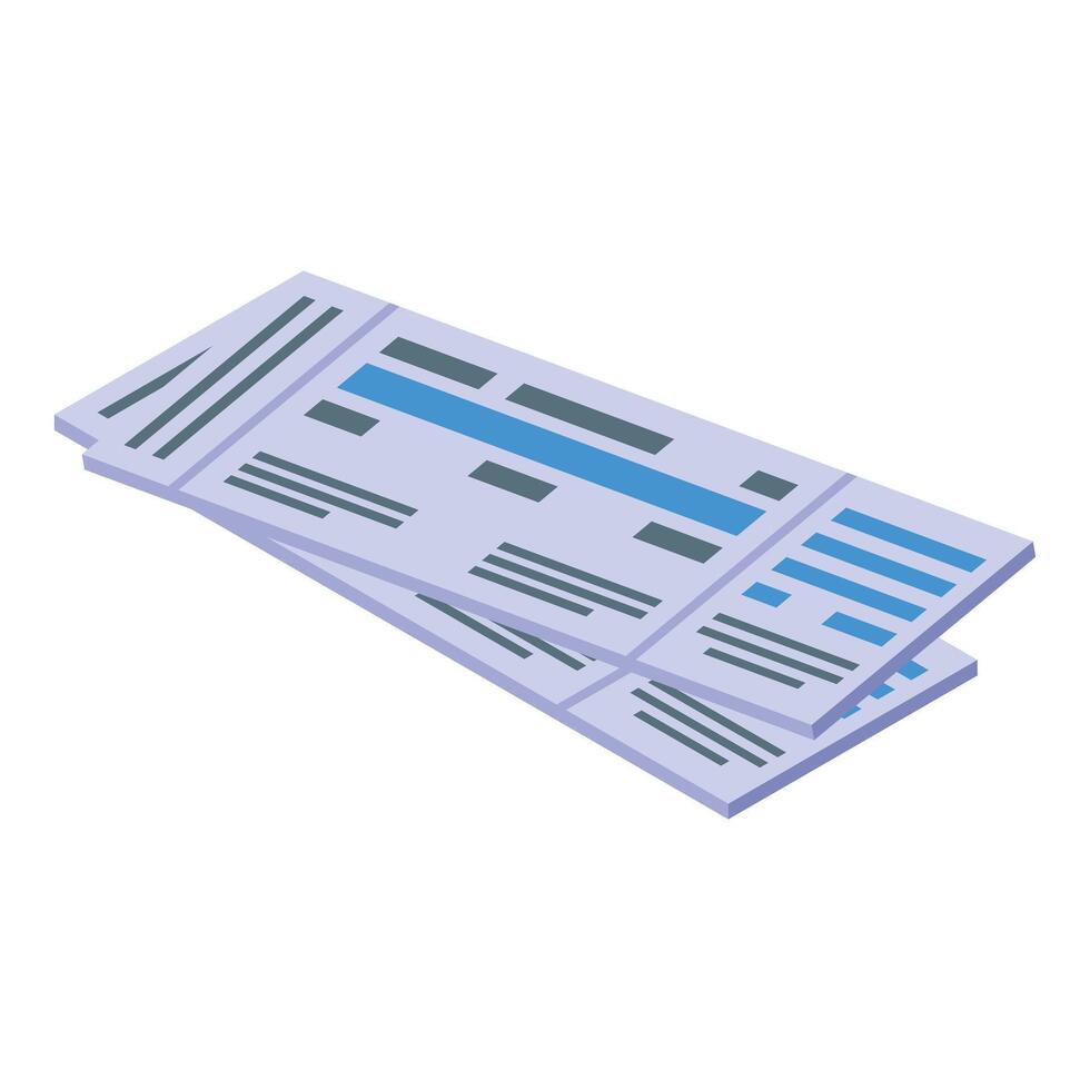 Isometric boarding pass illustration vector