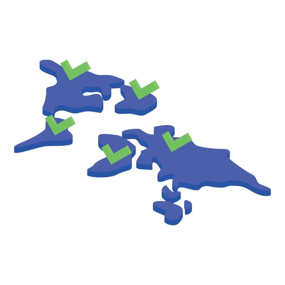World map with check marks vector